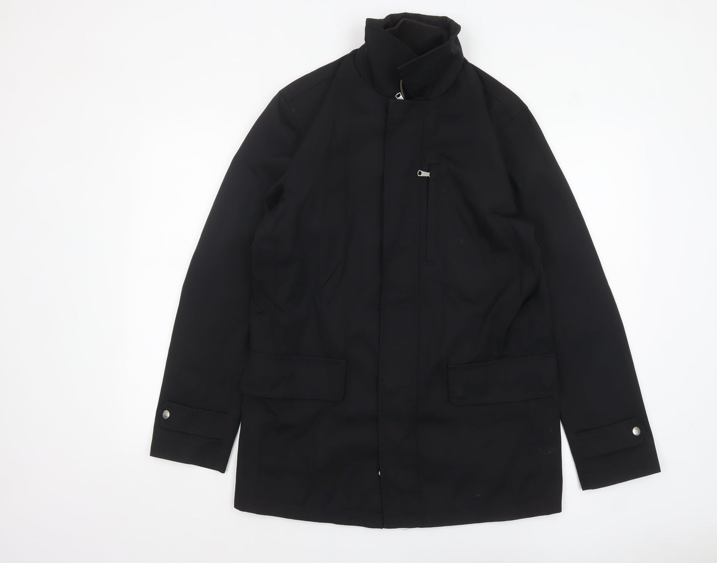 Banana Republic Men's Black Small Mid-Length Nylon Coat