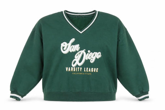 George Women Green San Diego Varsity League Pullover Sweatshirt L 16-18