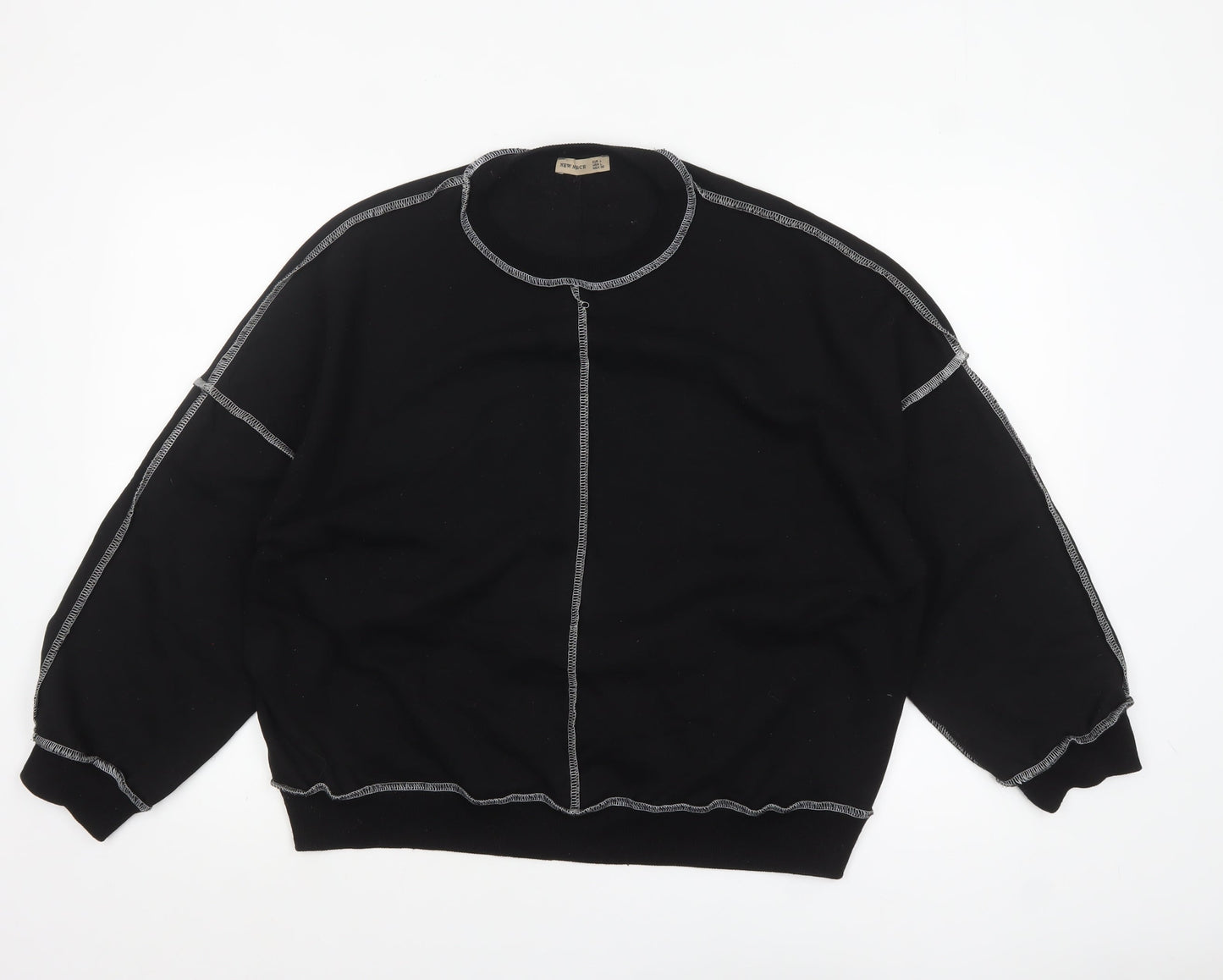 New Noce Women's Black Crew Neck Pullover Sweatshirt Size L