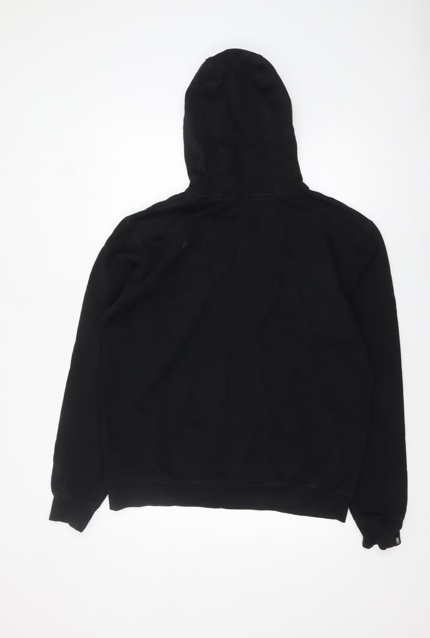 Fenchurch Men's Black Pullover Hoodie L Logo Print Cotton Streetwear