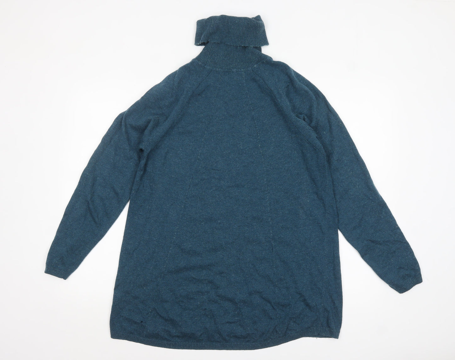 South Coast Women Blue Roll Neck Wool Cashmere Jumper Size 14