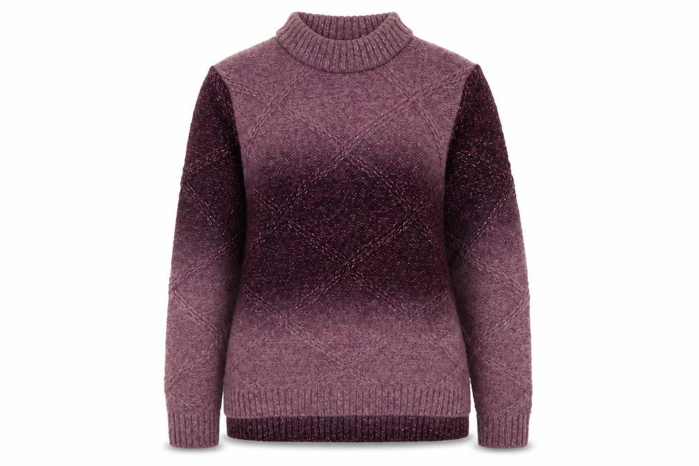 Marks & Spencer Women’s Purple High Neck Chunky Knit Jumper Size 14