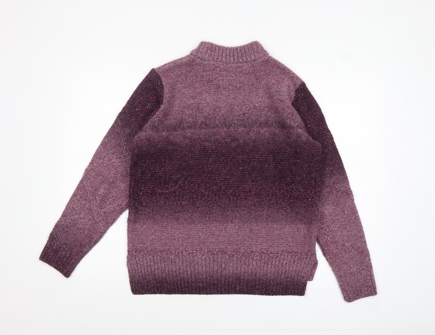 Marks and Spencer Women’s Purple High Neck Chunky Knit Jumper Size 14