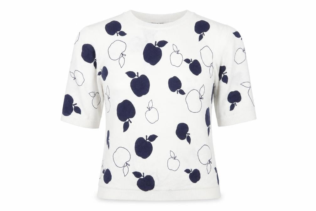 Marks & Spencer Women’s White Apple Knit Pullover Jumper Size 14