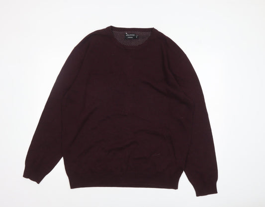Greenwoods Men’s Brown Cotton Crew Neck Jumper XL Casual Knitwear