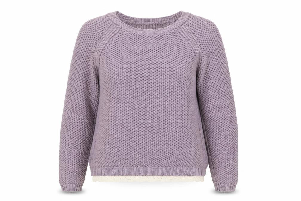 Marks & Spencer Women’s Purple Knit Jumper UK 8 Crochet Trim