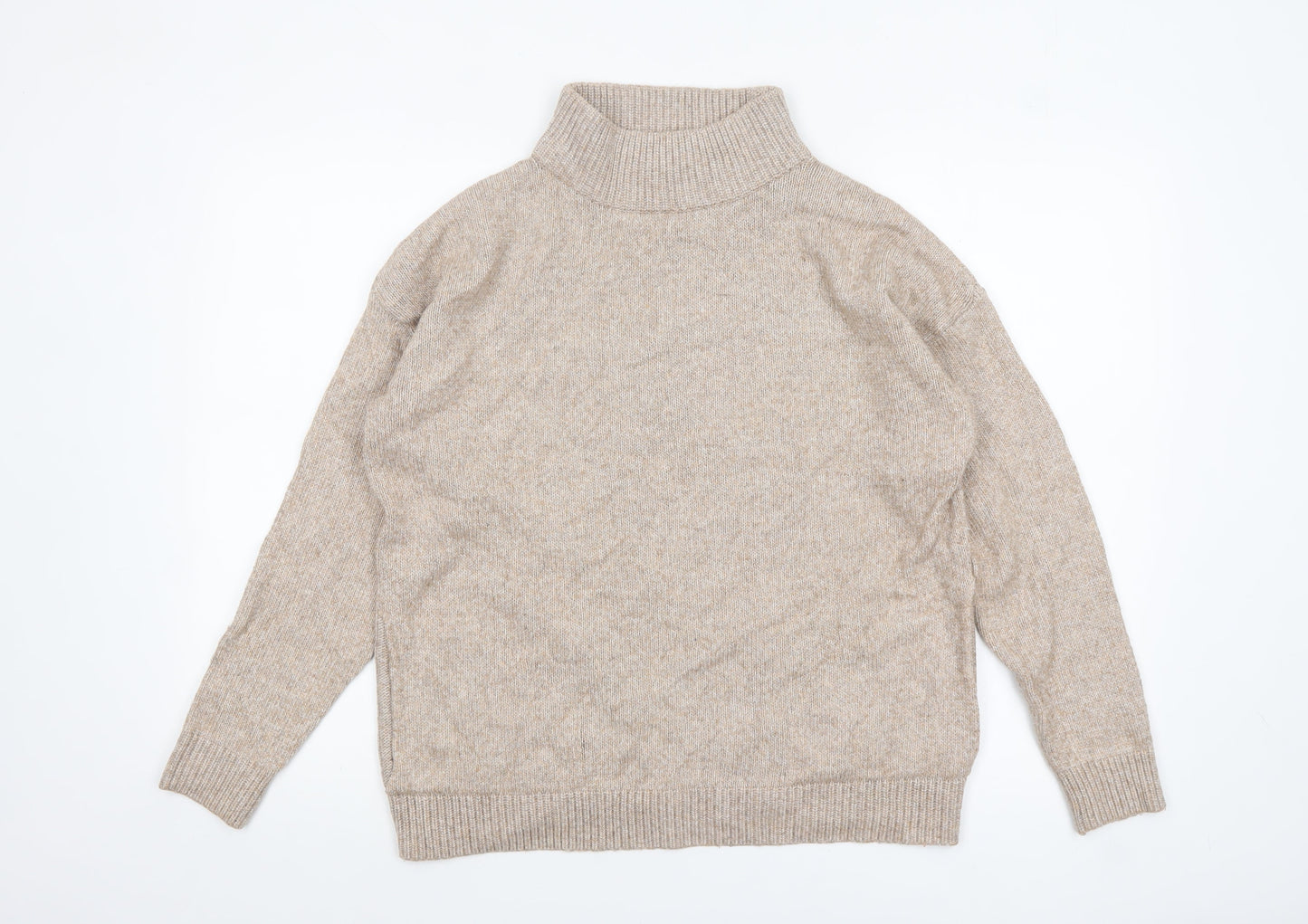 Next Women’s Beige Roll Neck Knit Jumper Size M Regular Fit