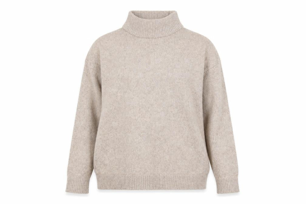 Next Women’s Beige Roll Neck Knit Jumper Size M Regular Fit
