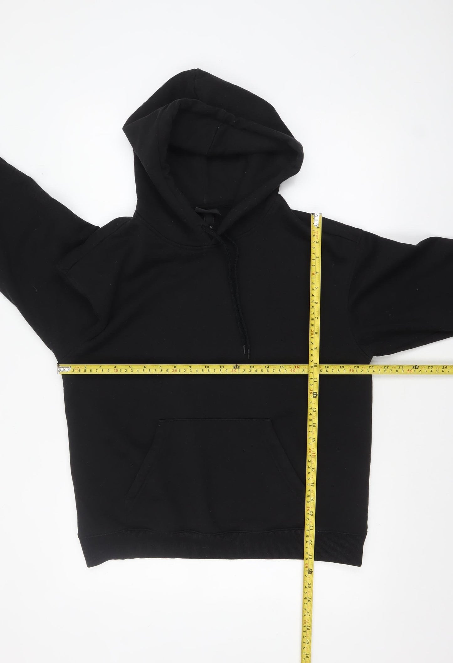 H&M Men's Black Loose Fit Hoodie Size S Cotton Blend Pullover