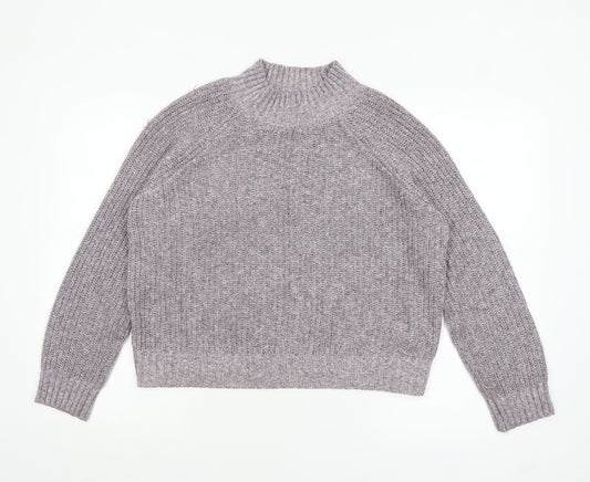 Fat Face Women's Purple High Neck Chunky Knit Jumper Size 10