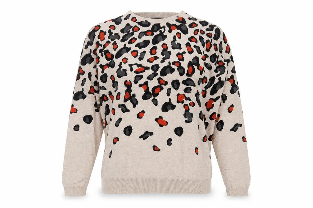 Wallis Women’s Beige Animal Print Pullover Jumper Size S