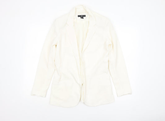 H&M Women’s Ivory Single-Breasted Blazer UK 10 Classic Fit