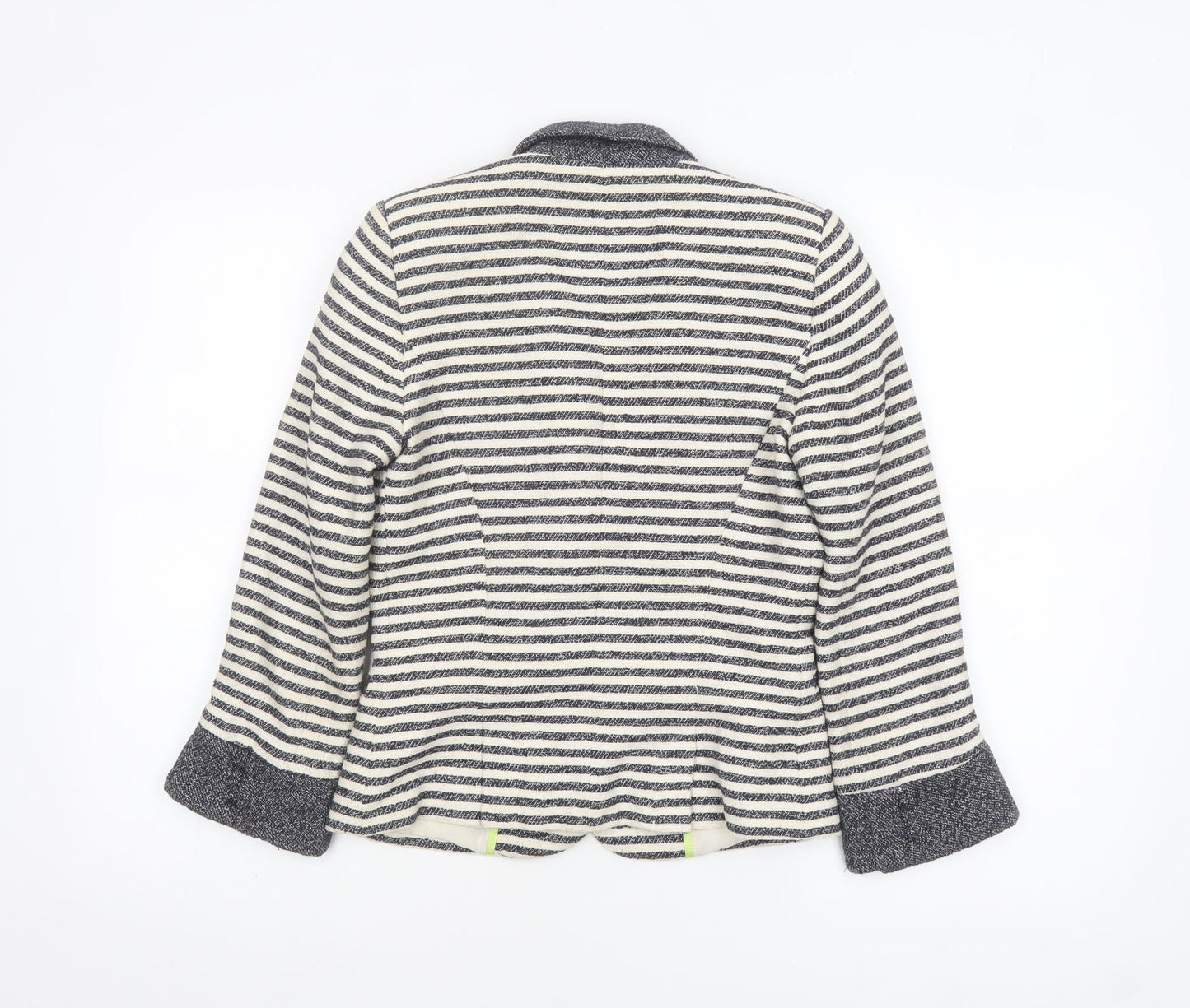 Zara Trafaluc Women’s Navy Striped Bouclé Blazer Size S Single-Breasted