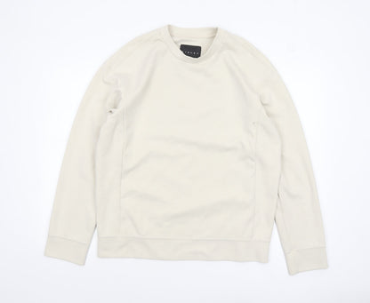 Sisley Men’s Beige Crew Neck Cotton Sweatshirt M Regular Fit