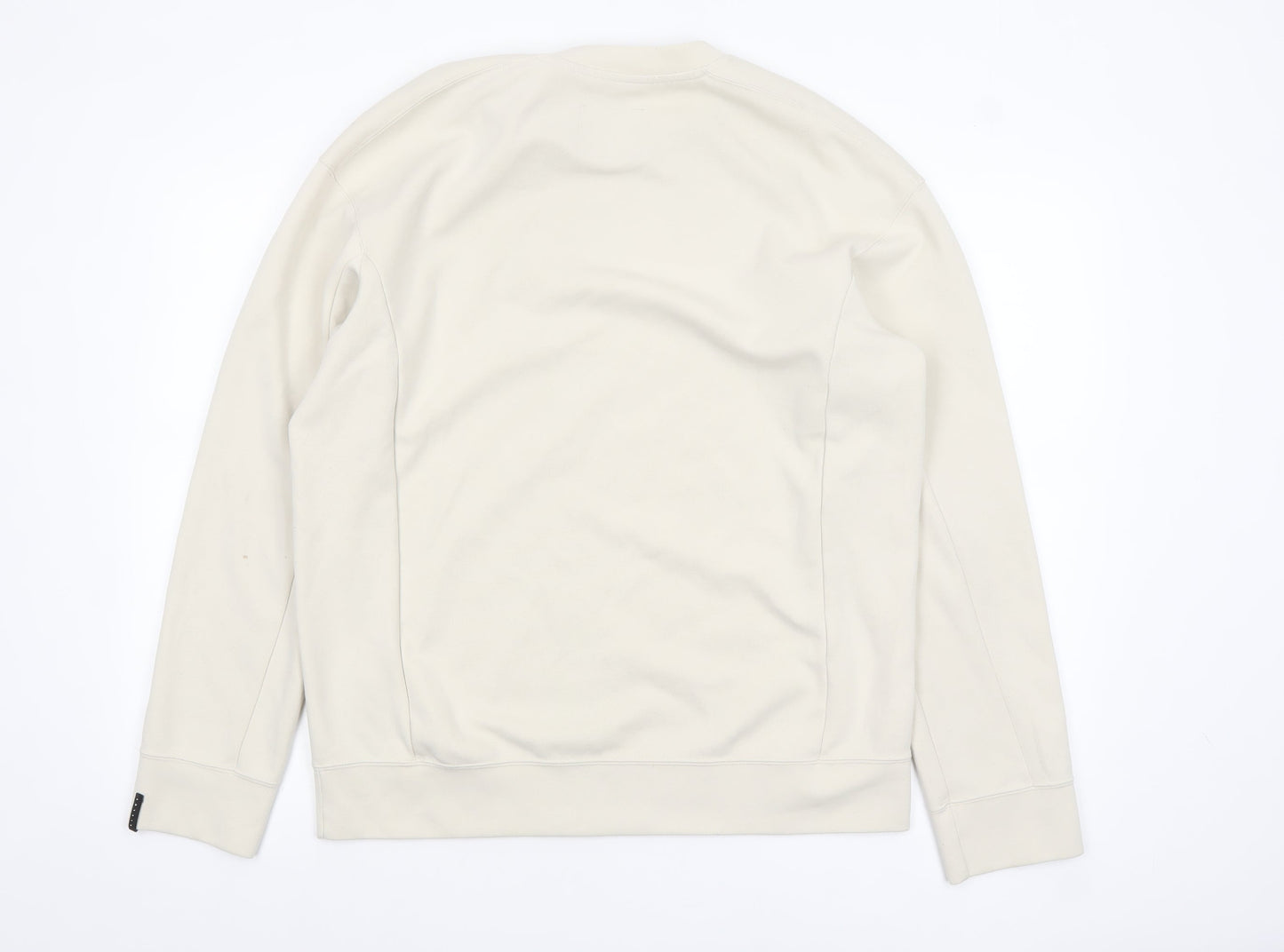 Sisley Men’s Beige Crew Neck Cotton Sweatshirt M Regular Fit