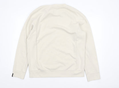 Sisley Men’s Beige Crew Neck Cotton Sweatshirt M Regular Fit