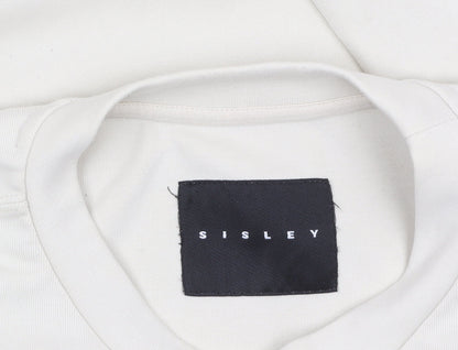 Sisley Men’s Beige Crew Neck Cotton Sweatshirt M Regular Fit