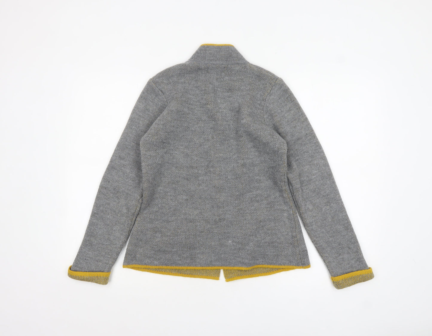 UIDA Women Grey Cardigan XS Wool Blend Button Knit Jumper