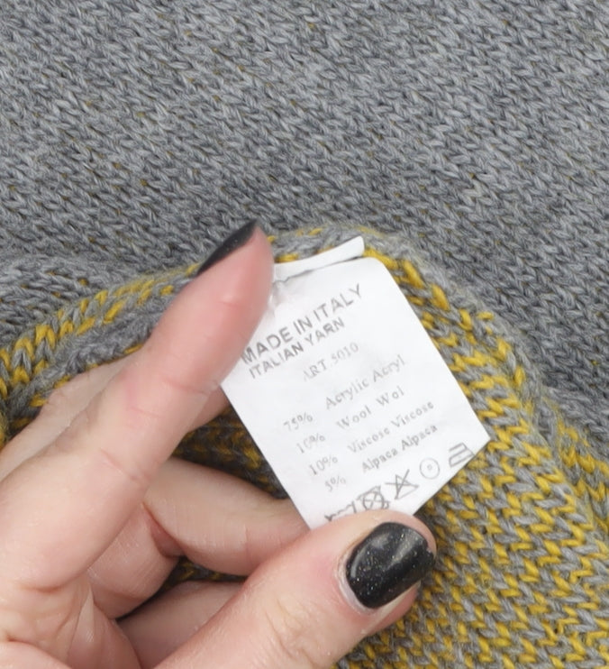 UIDA Women Grey Cardigan XS Wool Blend Button Knit Jumper