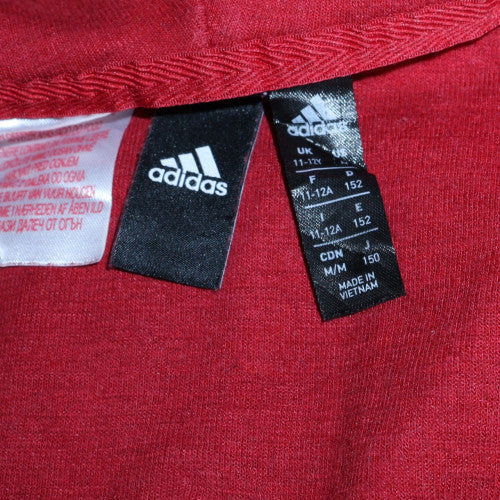 Adidas Boys Red Full Zip Hoodie 11-12 Years Munster Rugby Fleece Sweatshirt