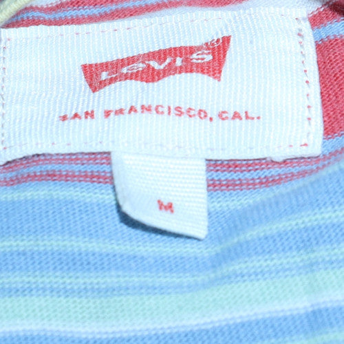 Levi's Men's Multicoloured Striped Crew Neck Cotton T-Shirt Size M