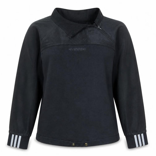 Adidas Women Black Pullover Sweatshirt Size 10 Lined Cotton Blend