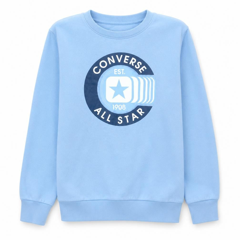 Converse Boys Blue Pullover Sweatshirt 12-13 Years Graphic Logo Crew Neck