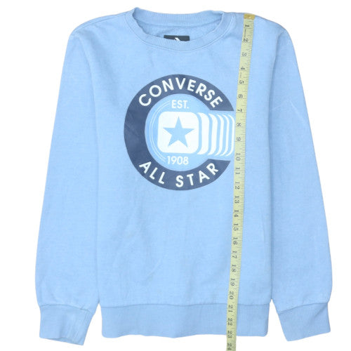 Converse Boys Blue Pullover Sweatshirt 12-13 Years Graphic Logo Crew Neck