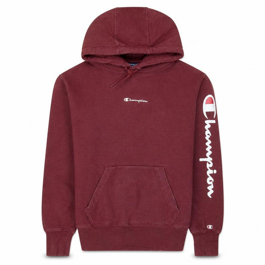 Champion Men's Red Pullover Hoodie Small Logo Fleece Sweatshirt