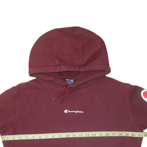Champion Men's Red Pullover Hoodie Small Logo Fleece Sweatshirt