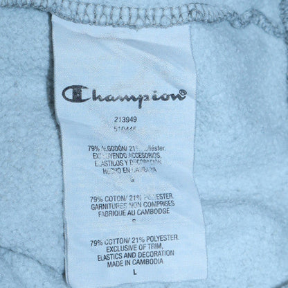 Champion Men's Grey Pullover Hoodie Large Logo Fleece Sweatshirt