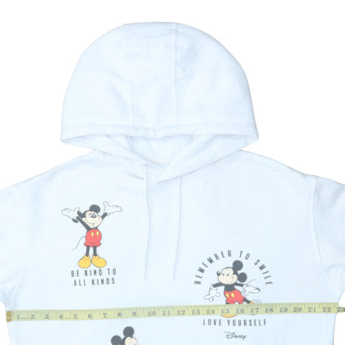 Disney Women White Mickey Mouse Pullover Hoodie Size M