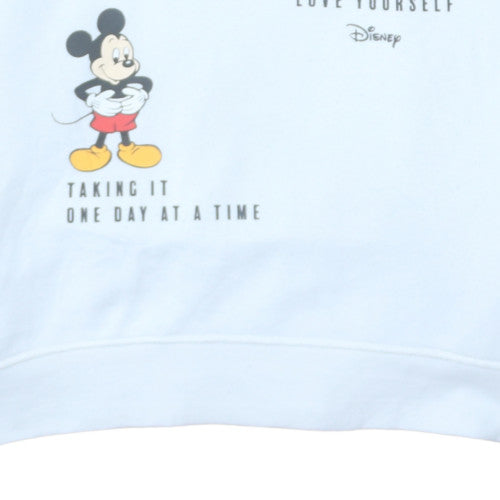 Disney Women White Mickey Mouse Pullover Hoodie Size M
