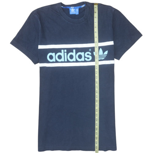 Adidas Men's Navy Blue Crew Neck Short Sleeve Graphic T-Shirt L