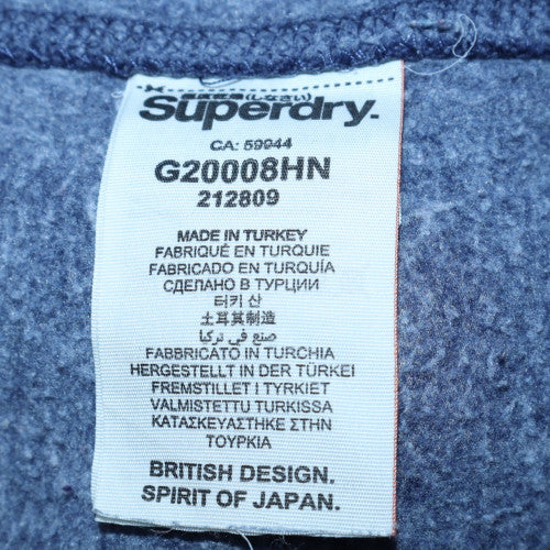 Superdry Women's Blue Pullover Hoodie Size M Graphic Print Cotton