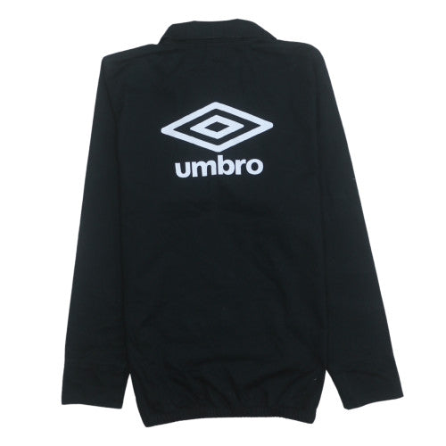 Umbro Boys Black Long Sleeve Cotton Polo Football Shirt Size 8 Years