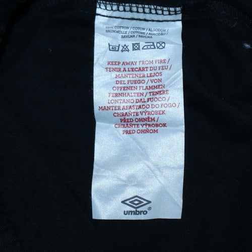 Umbro Boys Black Long Sleeve Cotton Polo Football Shirt Size 8 Years