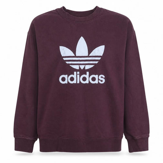 Adidas Womens Burgundy Sweatshirt UK 12 Crew Neck Long Sleeve