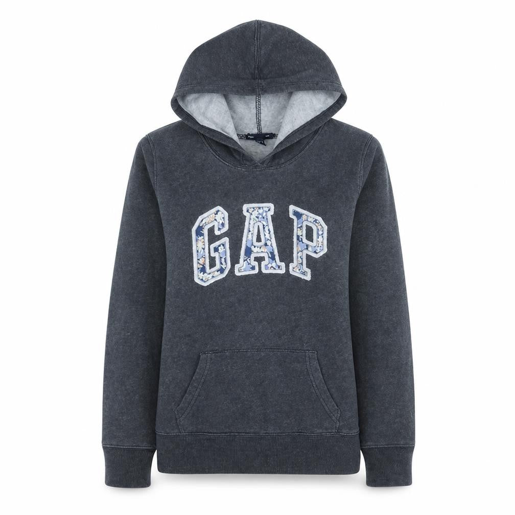 Gap Women Dark Grey Pullover Hoodie Size M Cotton Blend Fleece