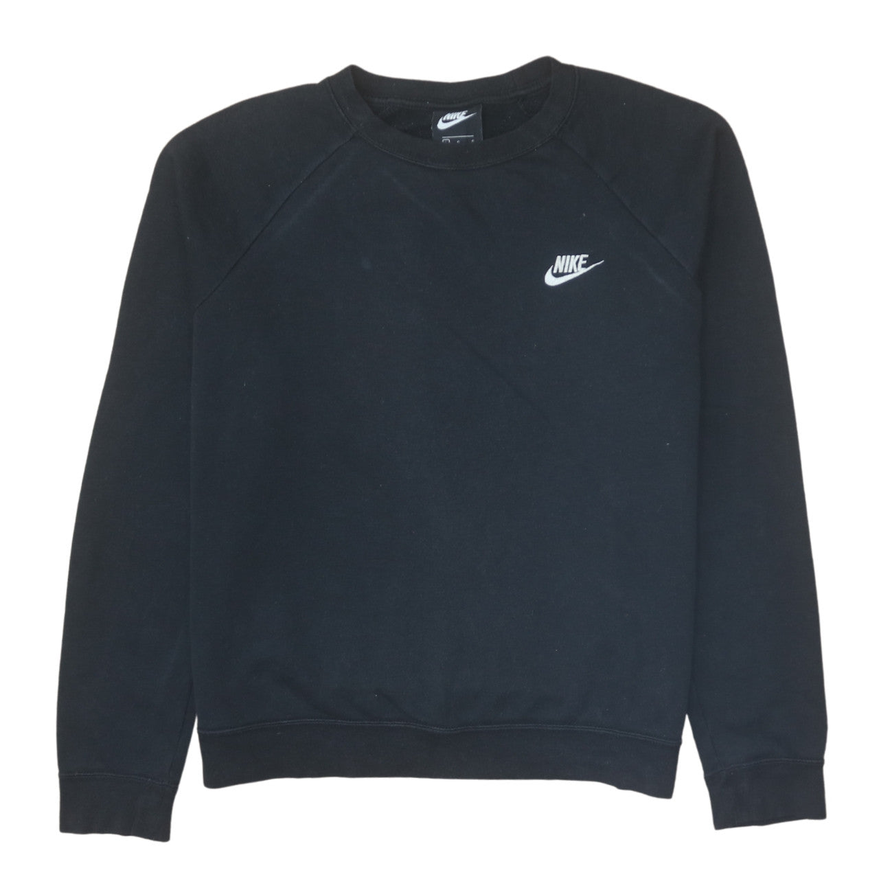 Nike Womens Black Cotton Blend Crew Neck Pullover Sweatshirt Size L