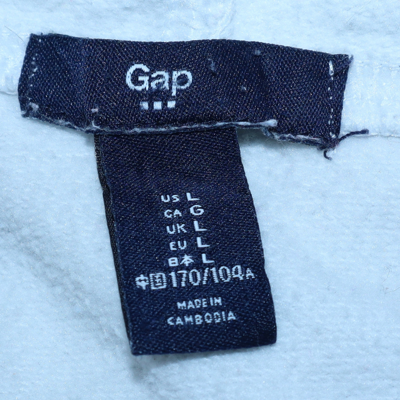 GAP Women White Pullover Hoodie L Logo Embroidered Classic Fit