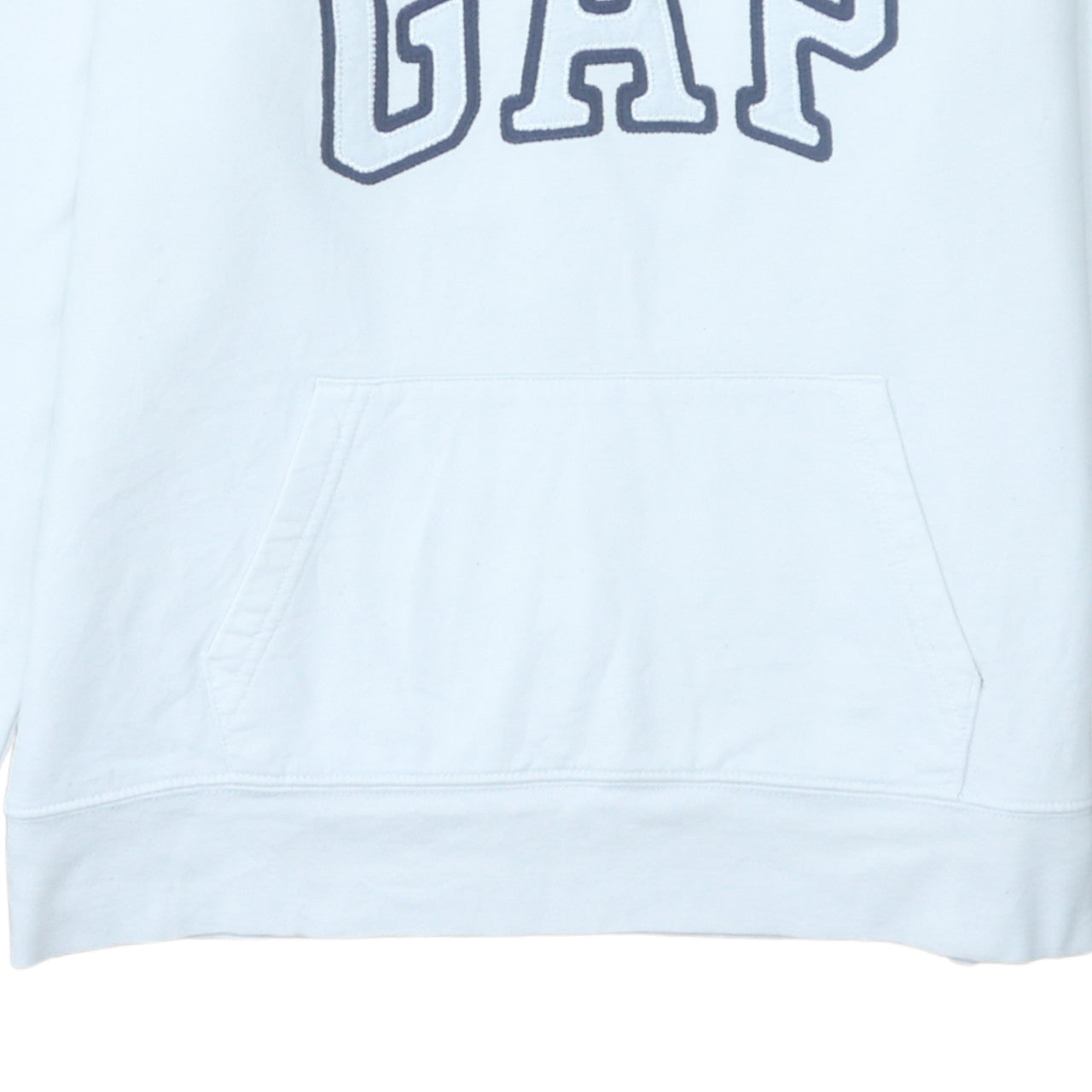 GAP Women White Pullover Hoodie L Logo Embroidered Classic Fit