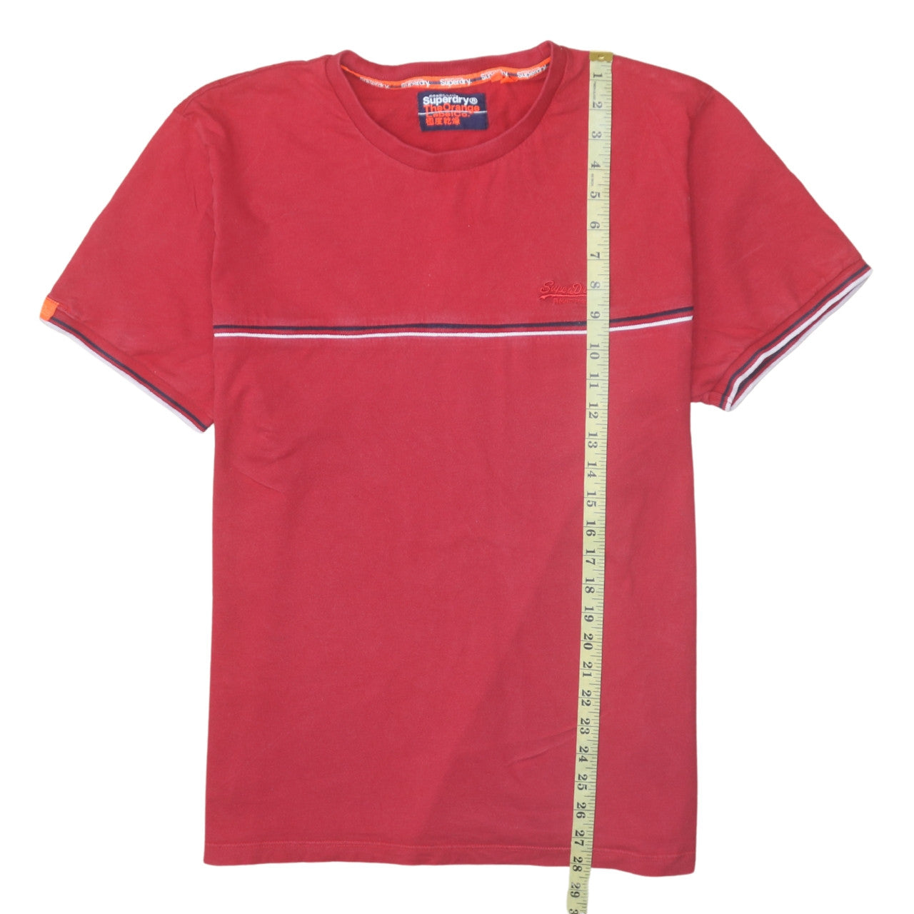 Superdry Men Red Crew Neck Cotton Short Sleeve T-Shirt M Classic