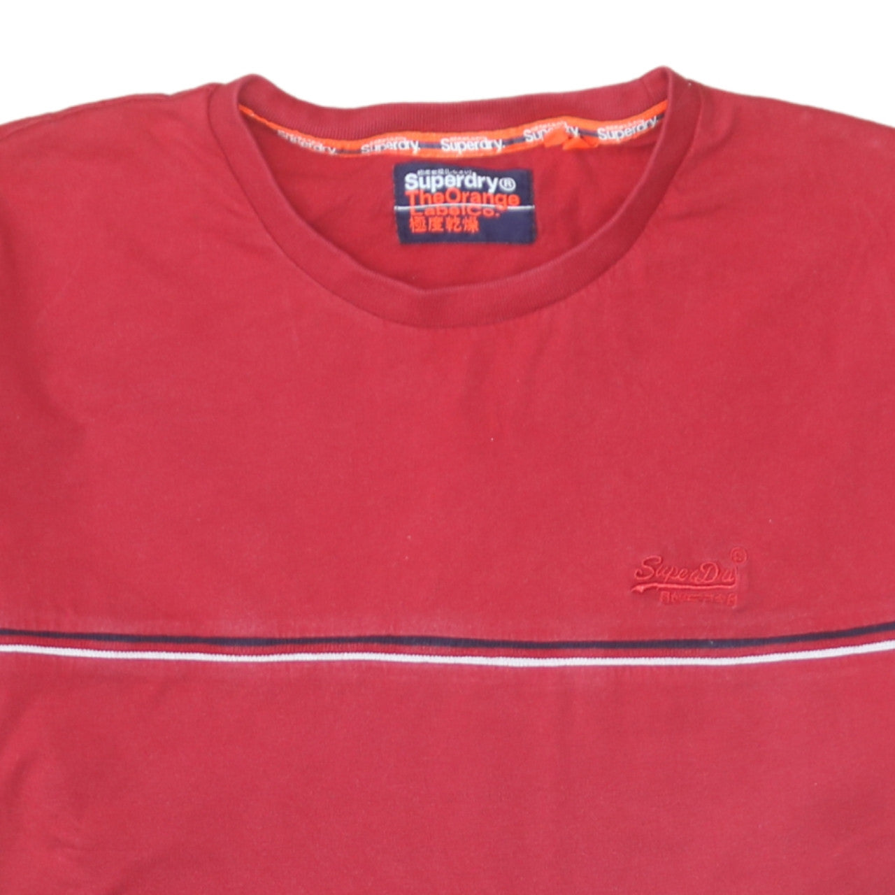 Superdry Men Red Crew Neck Cotton Short Sleeve T-Shirt M Classic
