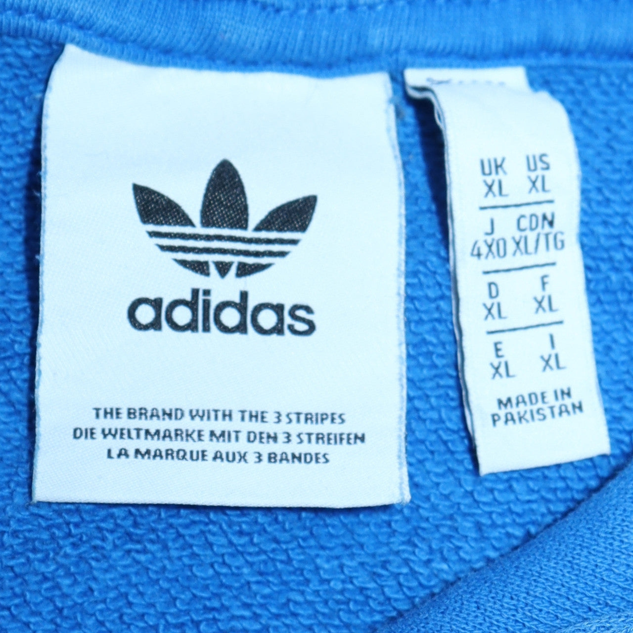 Adidas Mens Blue XL Pullover Hoodie with Logo Print