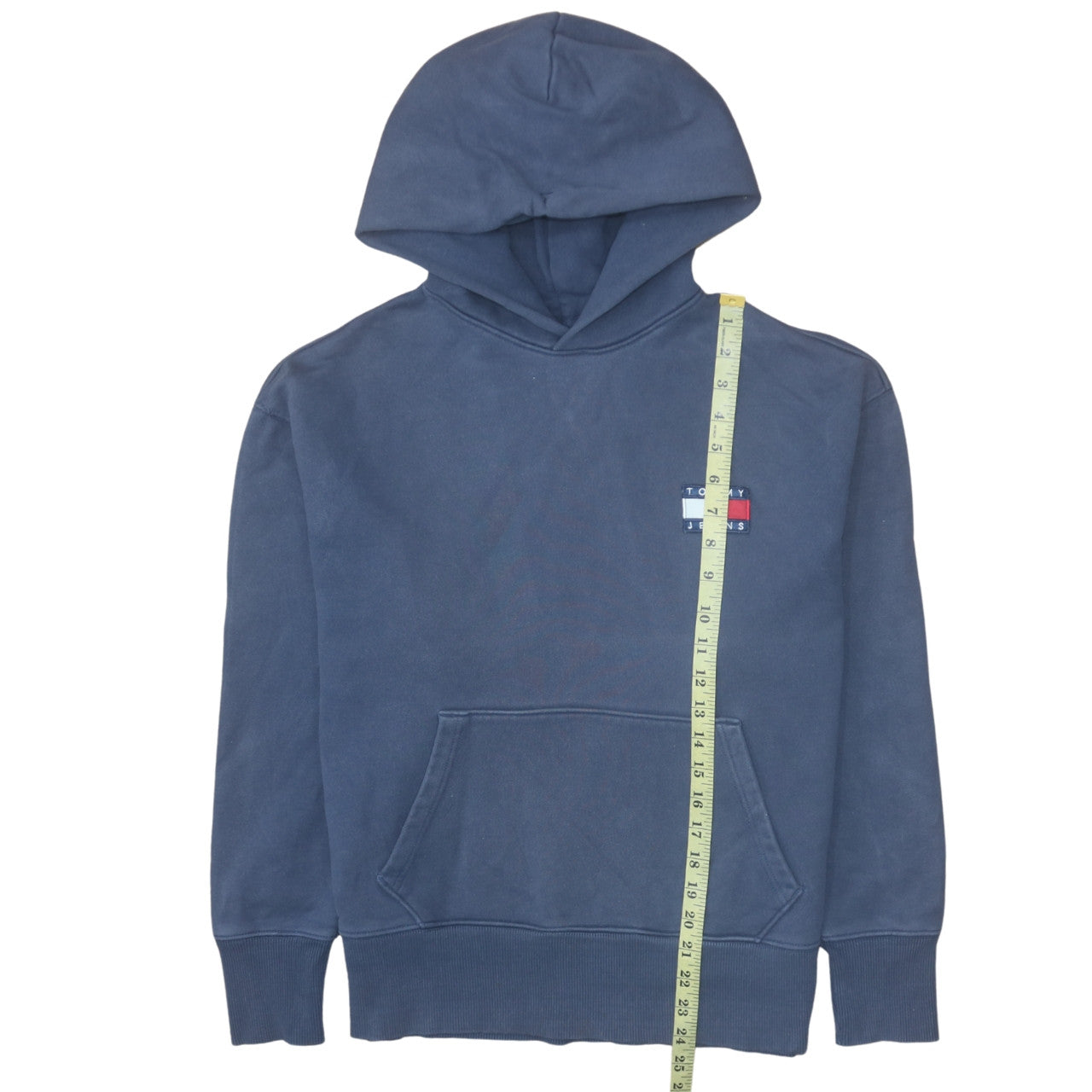 Tommy Jeans Women's Blue Pullover Hoodie Size S Cotton Logo Sweatshirt