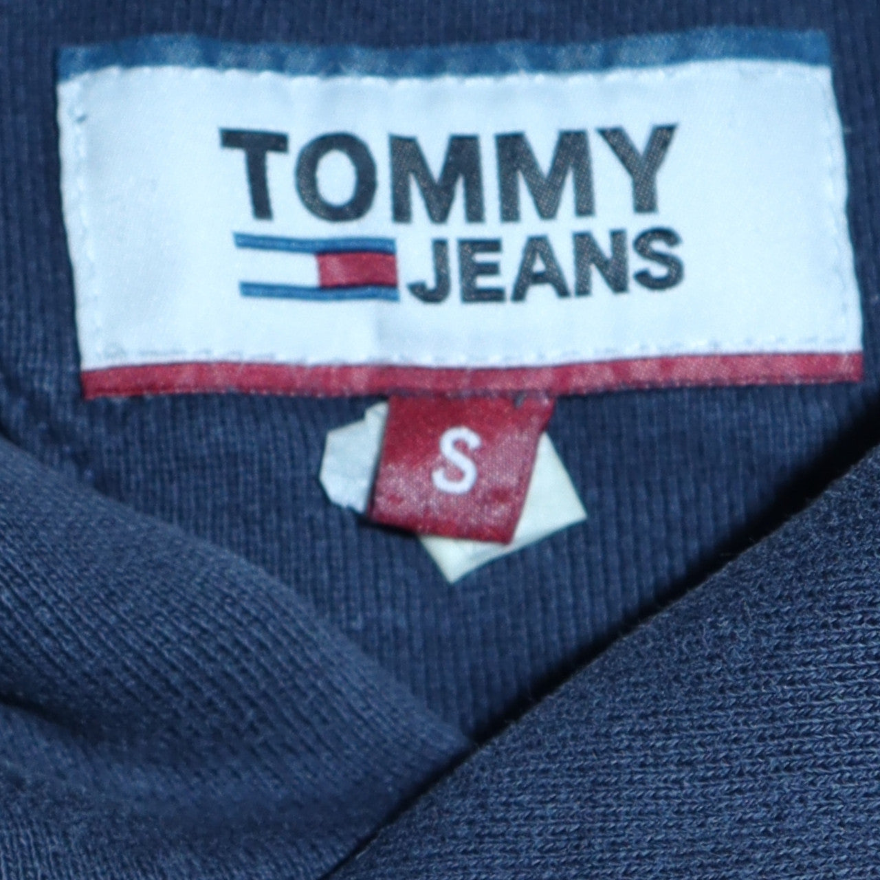 Tommy Jeans Women's Blue Pullover Hoodie Size S Cotton Logo Sweatshirt