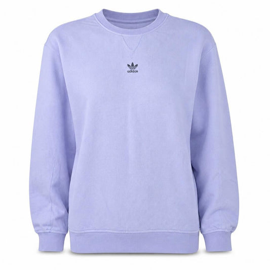 Adidas Women’s Lilac Sweatshirt Small Crew Neck Logo Cotton Blend