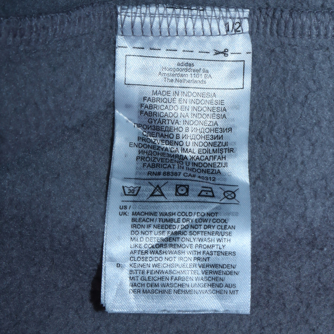 Adidas Women Grey 1/2 Zip Sweatshirt Size 10 Classic Logo Pullover