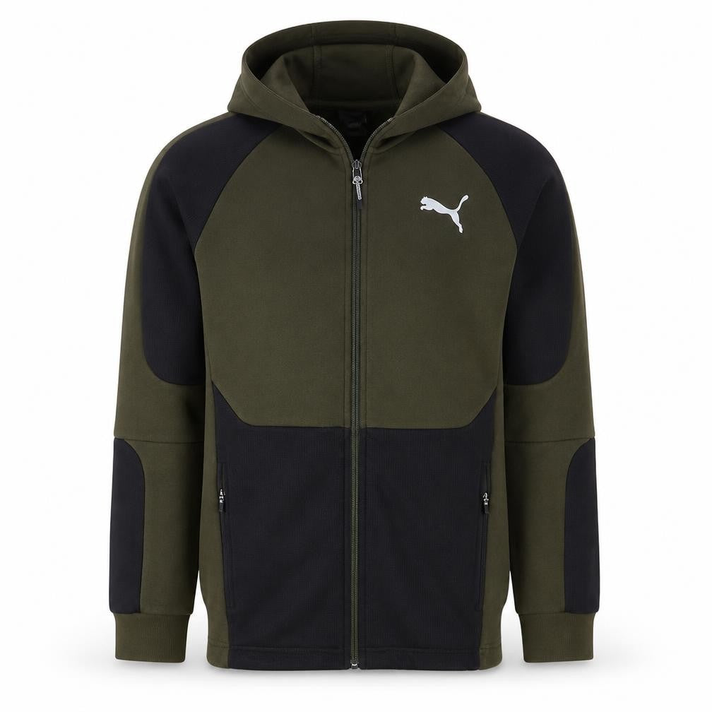 Puma Men’s Green Full Zip Hoodie Size M Sportswear
